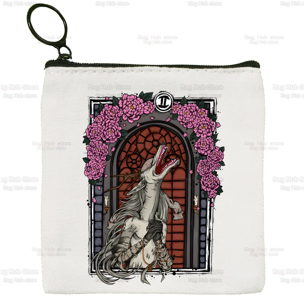 Bloodborne Hunter Game Women's Bag Pure Marker Symbol White Bag Cloth Bag Coin Blood Borne Maria Purse Bag Handbag