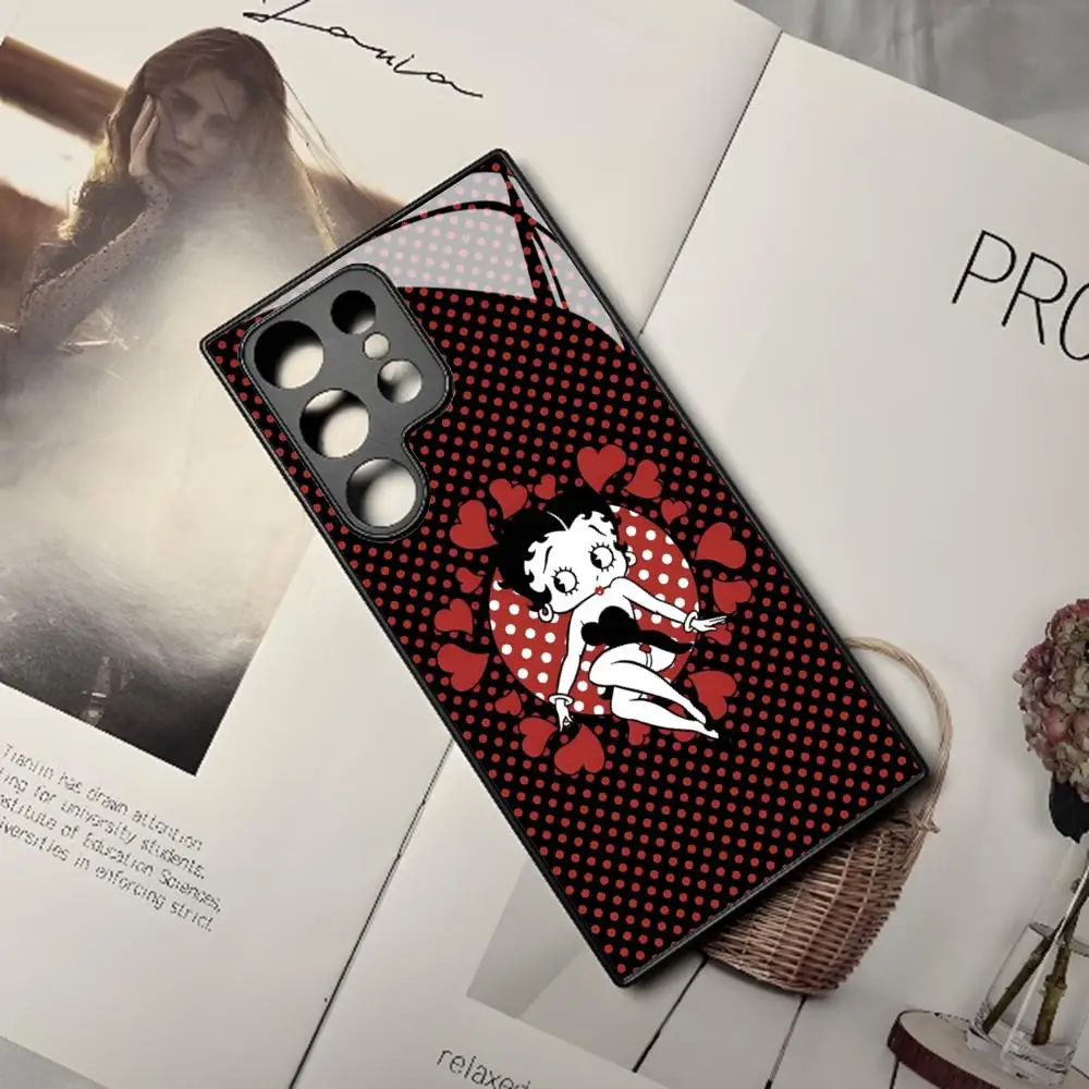 Чехол для телефона B-Betty-Cute-Boop Samsung Galaxy S24 S23 S22 S20 S21 Note20 Ultra Plus Fe цветной серебряный