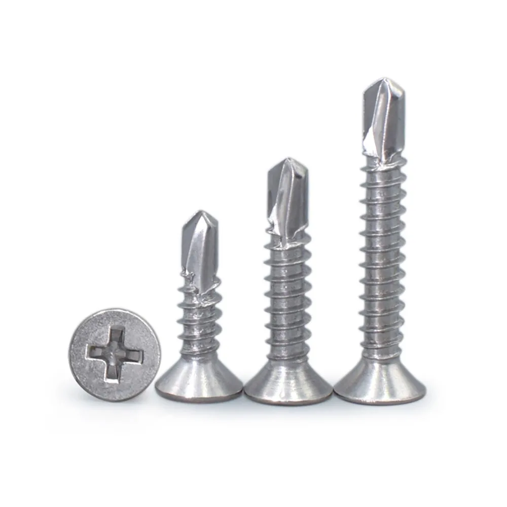 

10/20/50PCS M4.2 M4.8 Cross Recessed Countersunk Head Drilling Screw 410 Stainless Steel