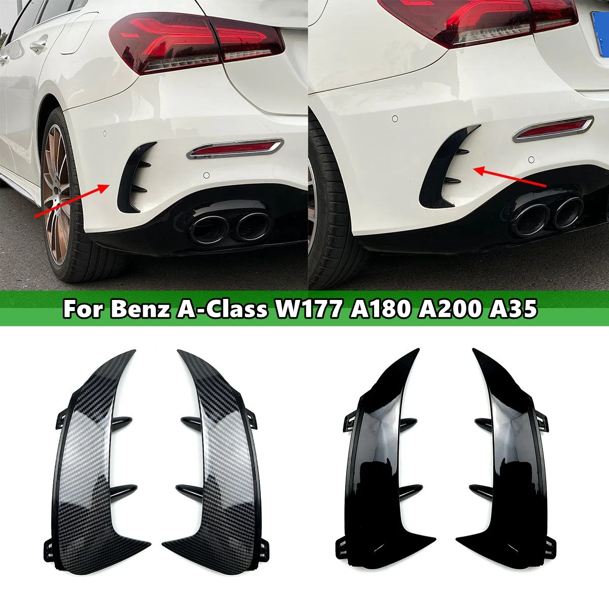 

Автомобильный задний разветвитель, передняя крышка для Mercedes-Benz A-Class W177 A180 A200 A35 AMG sedan 2019 2020, 2 шт.