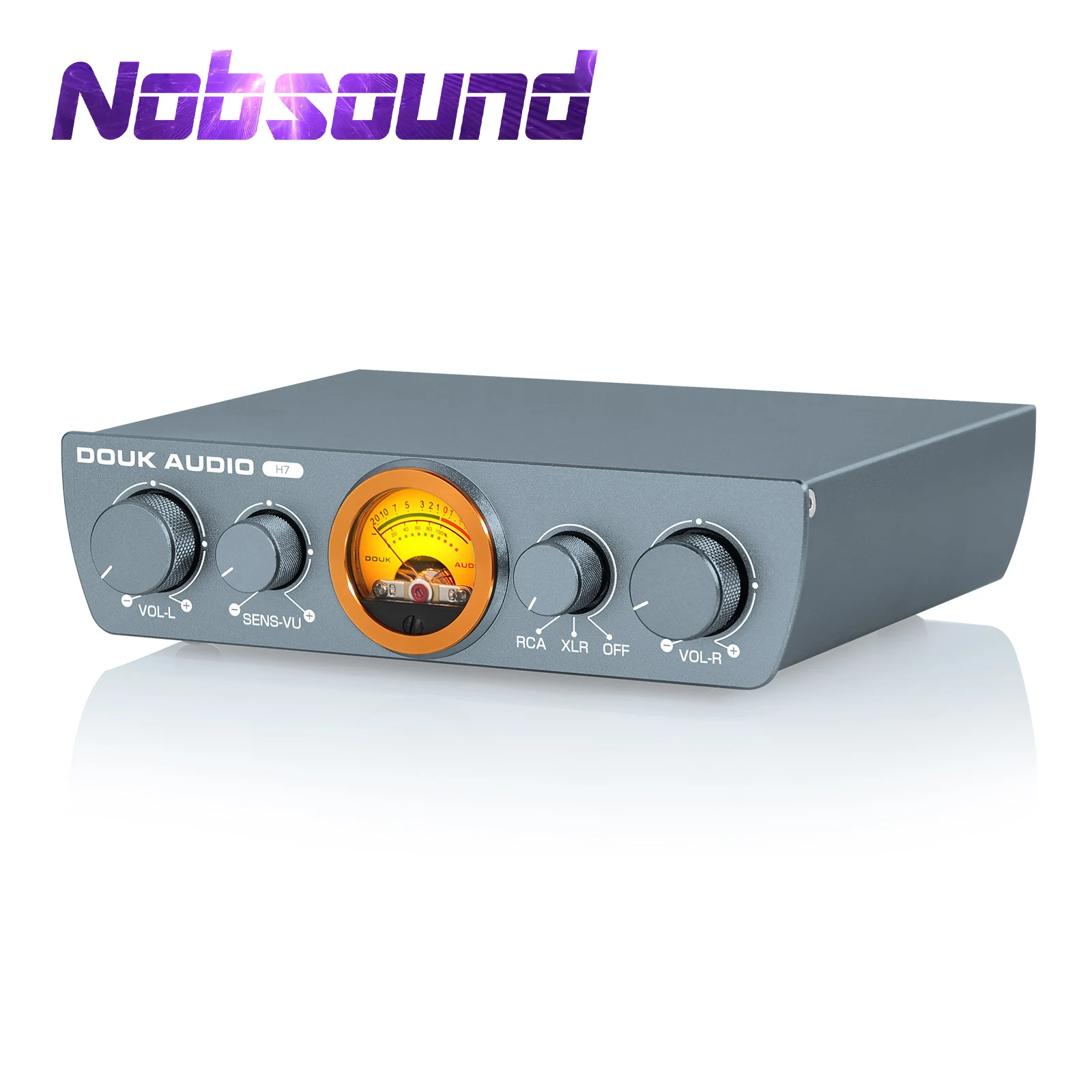 

Nobsound HiFi Class D Balanced XLR / RCA Home Desk Stereo Power Amplifier for Speakers with VU Meter 300W+300W