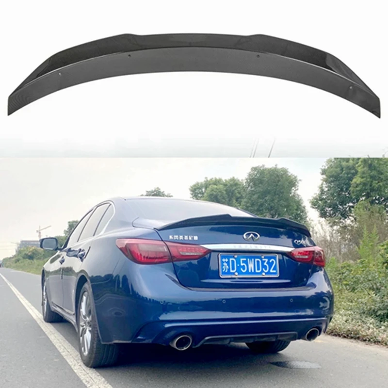 

PSM Style Spoiler For Infiniti Q50 Q50S Spoiler Carbon PSM Style 2015-2017 ABS Rear Trunk Wing Spoiler Lid Q50 spoiler