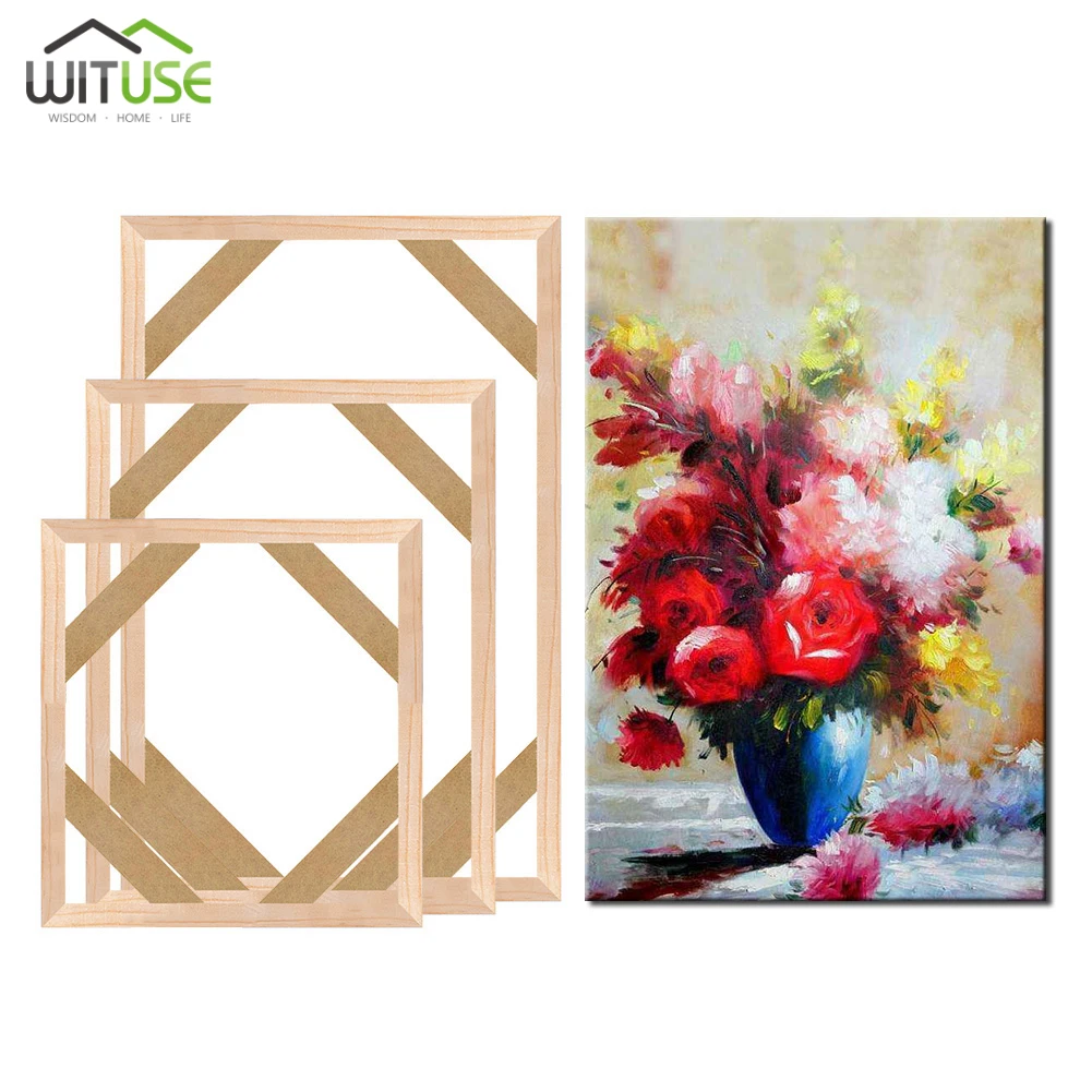 

Natural Wood Picture Frame DIY Posters Frames Kit For Canvas Stretcher Oil Diamond Painting Frame Wall Art Interior Home Decor