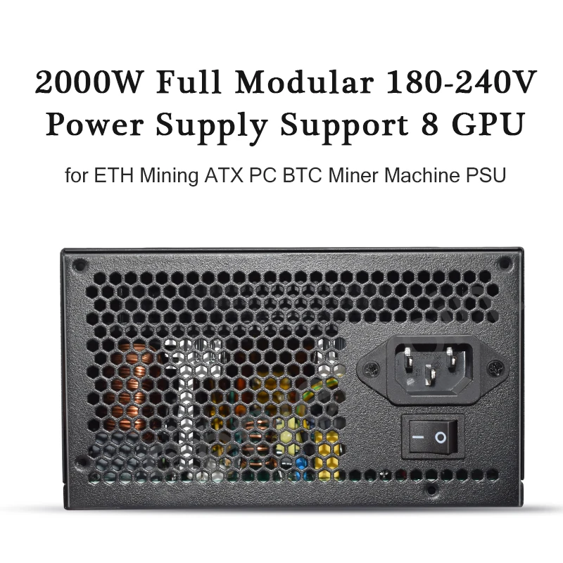 SENLIFANG Brand New Full Module 2000W Mining Power Supply Support 8 GPU 160V-240V ETC RVN ATX PC PSU For BTC Miner Machine images - 6