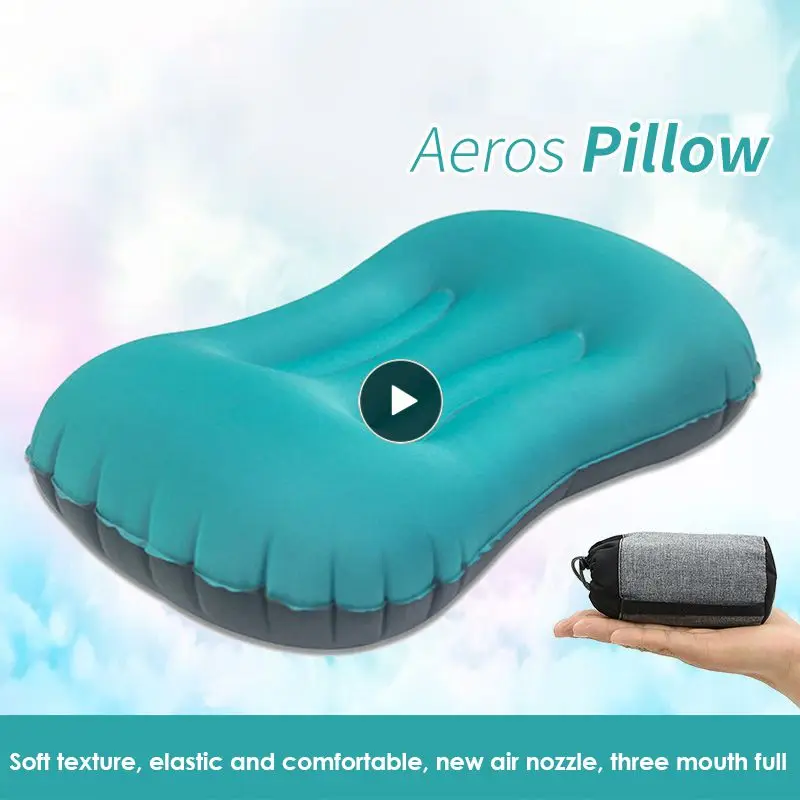 

Portable Automatic Inflatable Block Light Inflatable Pillow Collapsible Nylon Travel Press Inflatable Pillow Soft