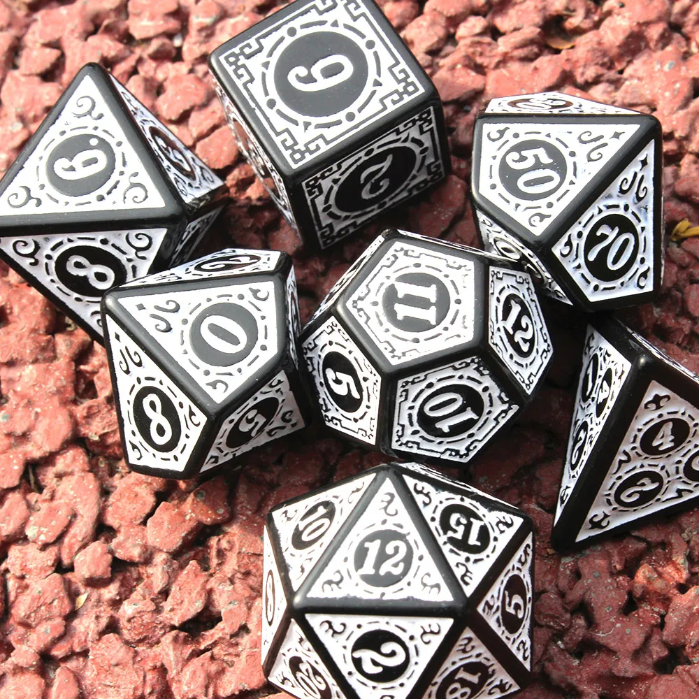 Polyhedral Resin Dice Set with 7 Pieces for TRPG DND D4~D20 – Ideal for Multi-sided Dice Games, D&D, Board/Card Math Games, and Party Supply Polyhedral Resin Dice Set with 7 Pieces for TRPG DND D4~D20 – Ideal for Multi-sided Dice Games, D&D, Board/Card Math Games, and Party Supply