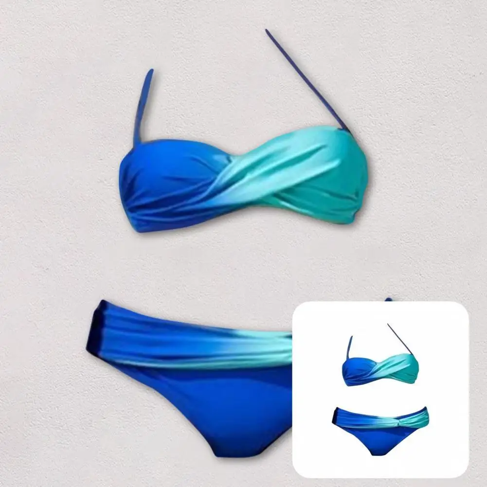 

Стильный Женский Повседневный раздельный купальный костюм без косточек, женский купальный костюм с градиентом, сексуальный для вечевечерн...