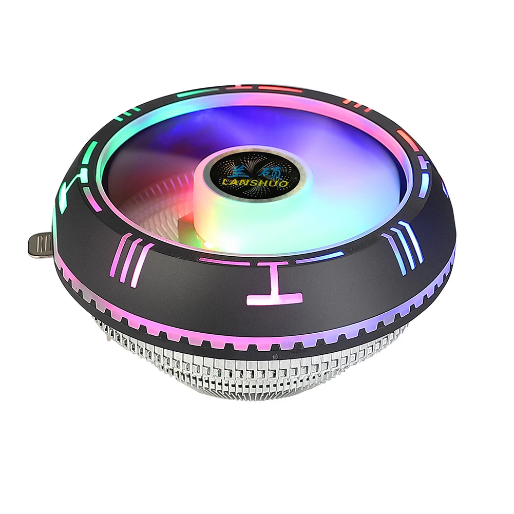Радужный вентилятор ЦП RGB низкопрофильный воздушный кулер с бесшумным