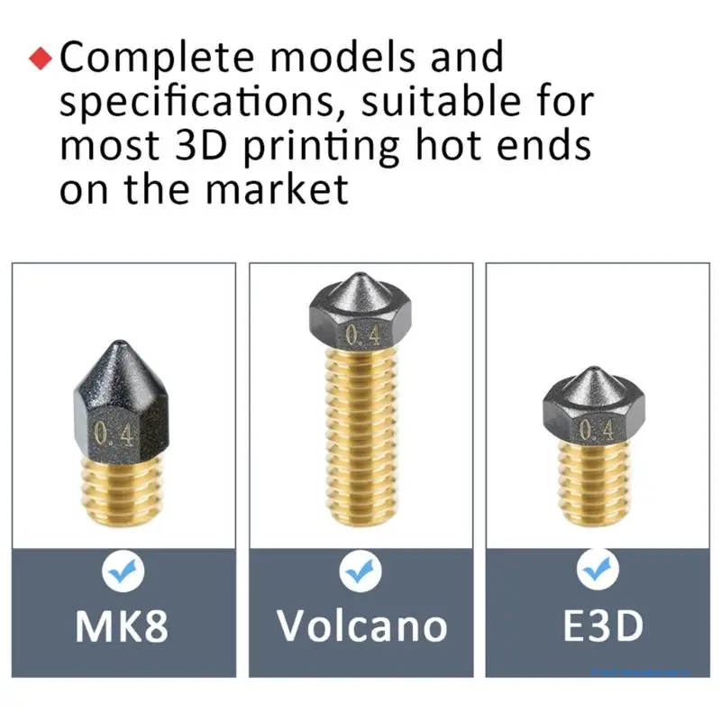 

MK8/Volcano сопло с высокой термостойкостью, Модернизированная латунная сопла, Прямая поставка
