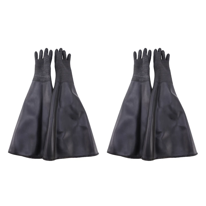 

NEW-4X резиновые черные перчатки для пескоструйной обработки, полосатые абразивные пескоструйные перчатки для фурнитуры 65x30 см