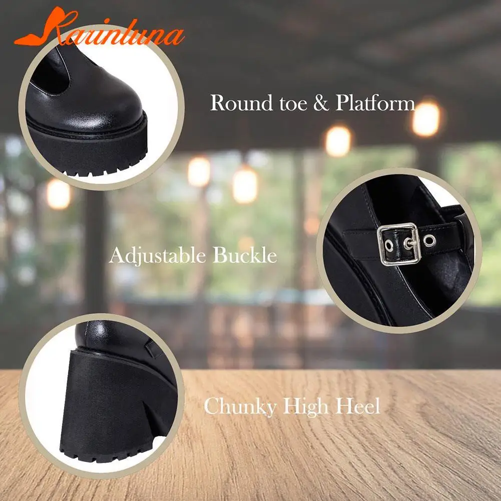 Chunky Platform Mary Janes Pumps 2023 Brand New Spring Summer T-strap Stylish Walking Comfy Pumps Sandal  Women Footwear Shoes