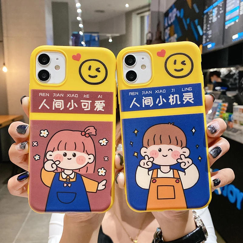 Милый чехол Gilr Boy для IPhone 12 Mini 11 Pro X XR XS Max 5 6 7 8 Plus SE милый мягкий телефона бамперы