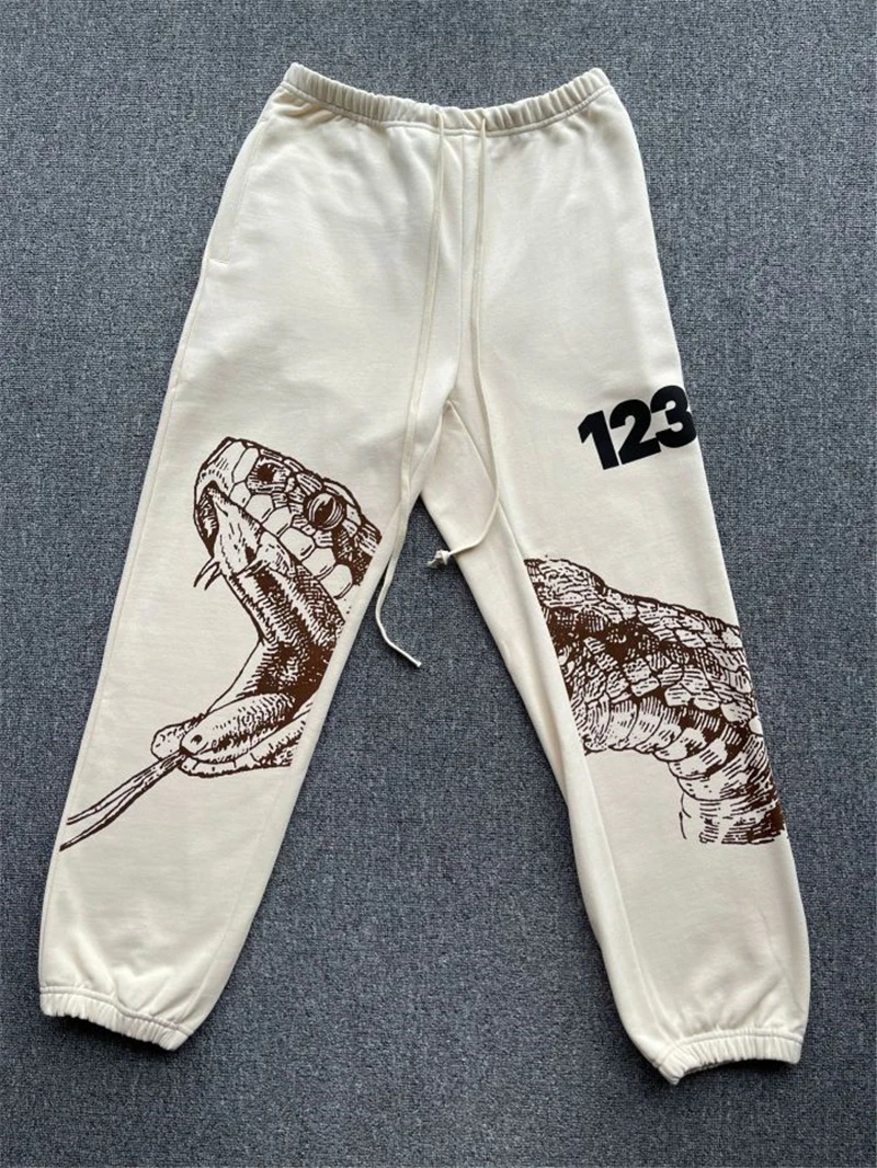 

Men Women RRR 123 Drawstring Jogger Trousers Pants 2022fw Snake Print RRR123 Sweatpants