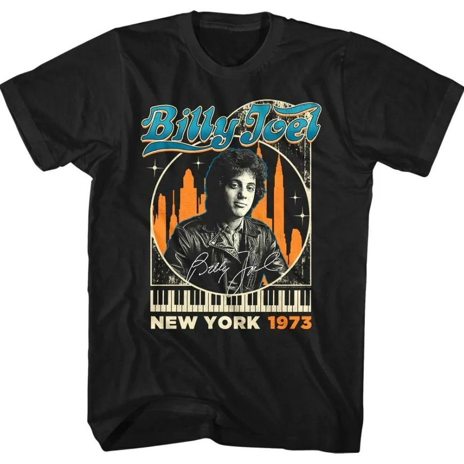 

Vintage Billy Joel New York 1973 Cotton Black All Size Unisex Tee Shirt S-3Xl