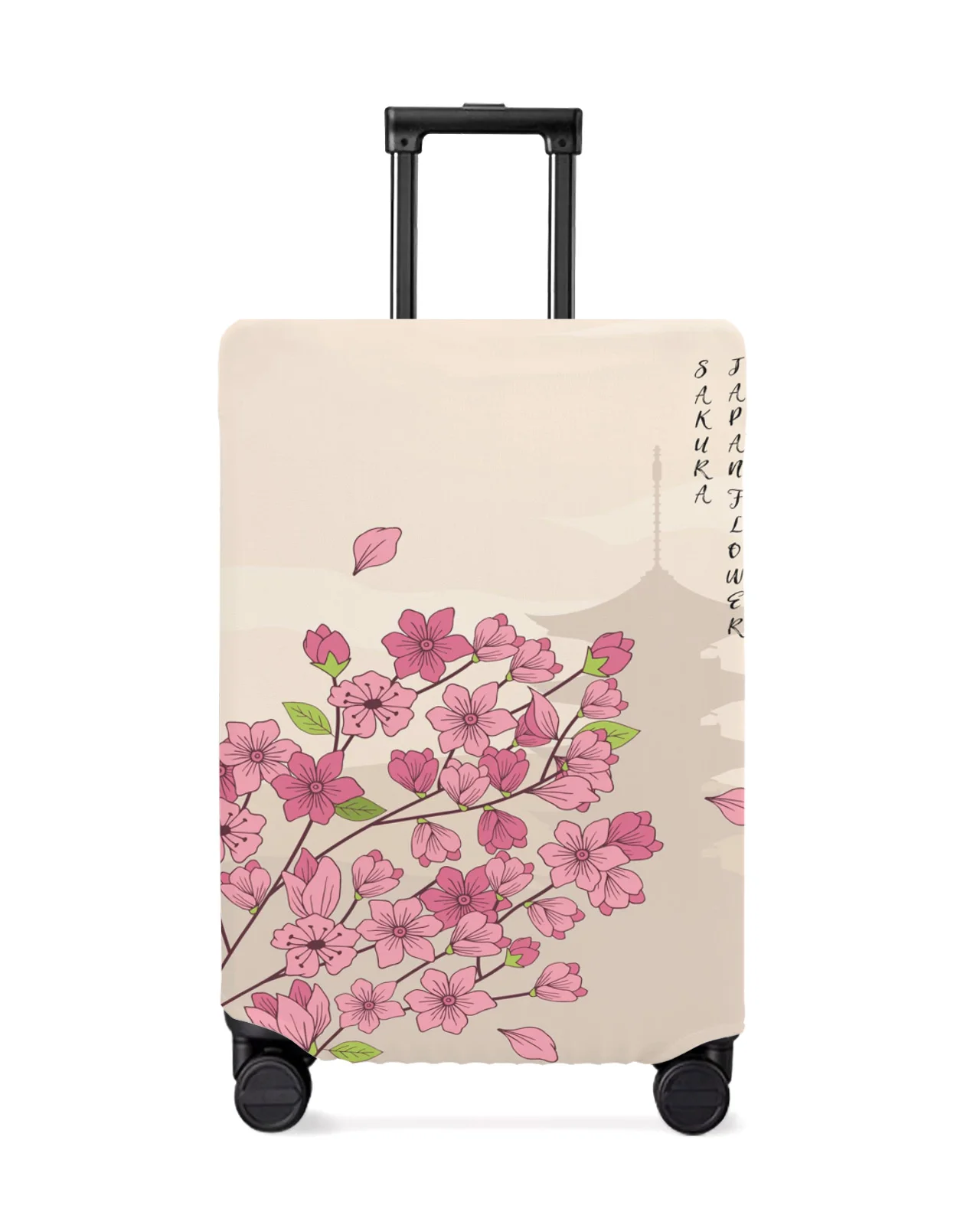 

Cherry Blossom Flower Tower Japanese Travel Luggage Cover Elastic Baggage Cover Suitcase Case Dust Cover Travel Accessories