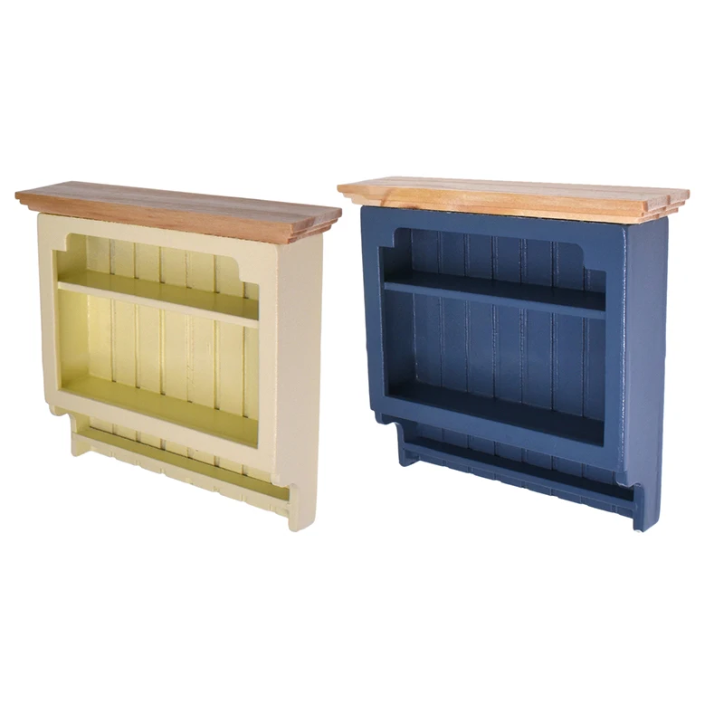 

1/12 Dollhouse Miniature Kitchen Wall Mounted Shelf Rack Cabinet Dollhouse Furniture Accessories