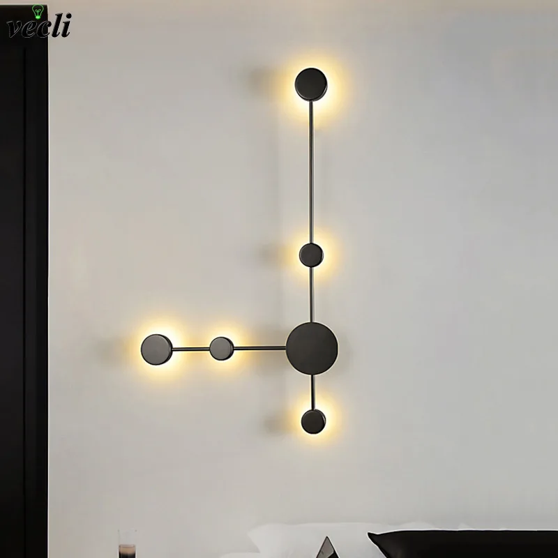 Lámpara de pared LED moderna, luz de fondo Simple para sala de estar, dormitorio, mesita de noche, candelabro de pared, iluminación creativa para pasillo, Hotel