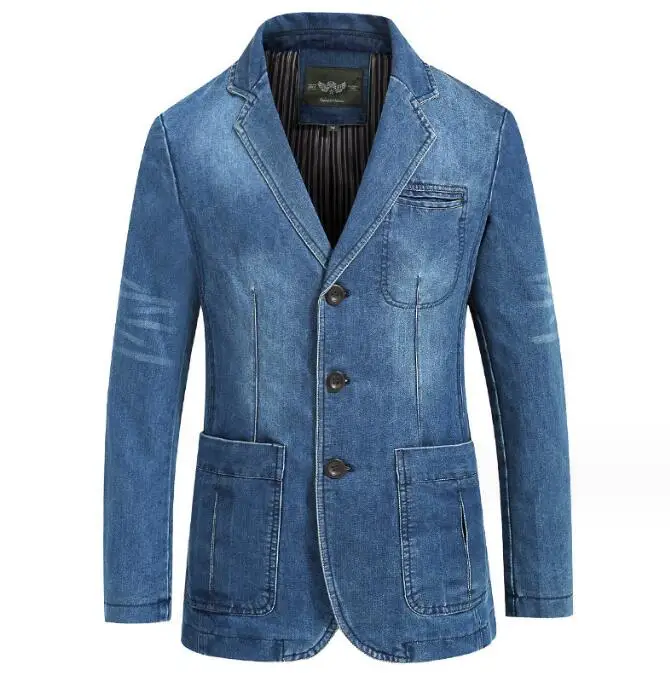 

Мужской Джинсовый блейзер, Модная Джинсовая Верхняя одежда