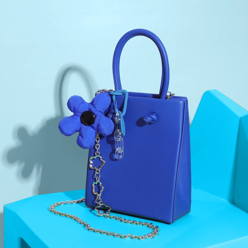 

Женская сумка-тоут с цепочкой и цветком, в стиле ретро