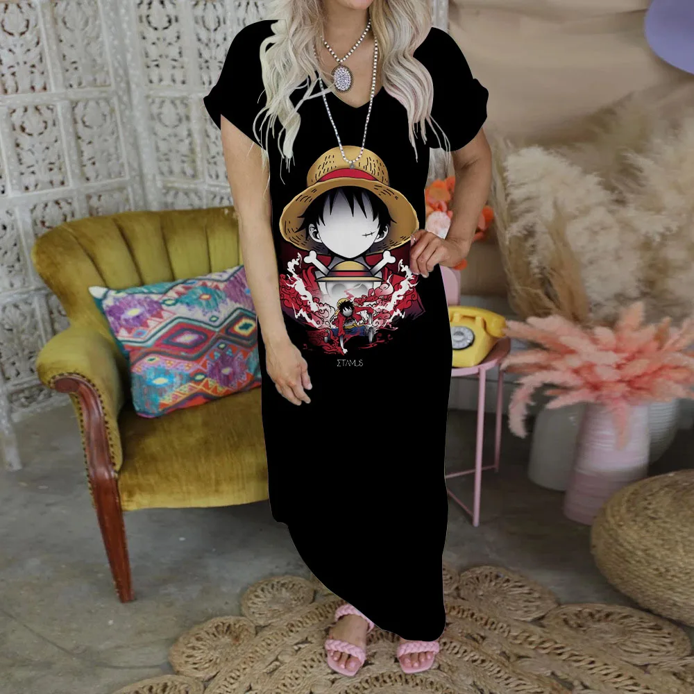 

Roronoa Zoro Print Sexy Dress Elegant Casual Women's Dresses Zevity Robe One Piece Split Skirt Fashion Summer 2023 Evening Maxi