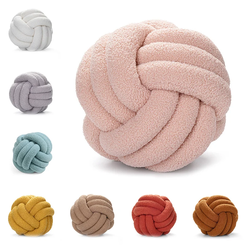 

Soft Knot Ball Cushions Bed Stuffed Pillow Home Decor Hand Woven Cushion Ball Plush Throw Pillow for Living Room Sofa Car Futon