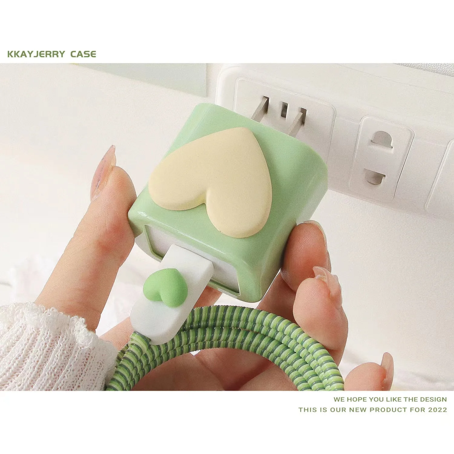 Фото Защитный чехол Green Love для Apple, устройство для намотки кабеля для Iphone 11, 12, спиральная веревка, шпагат, зарядное устройство, симпатичный чехол, 20 Вт №3