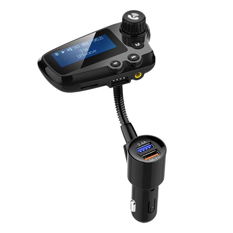 

Bluetooth 5.0 Car Kit Handsfree FM Transmitter AUX Audio Receiver Car MP3 Player QC3.0 Quick Charge 1.8 Inch LCD Display