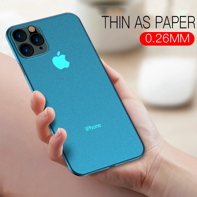 0 2 мм Сверхтонкий жесткий матовый пластиковый чехол для IPhone 11 12 Pro Max XS XR X 7 8 Plus SE 2020