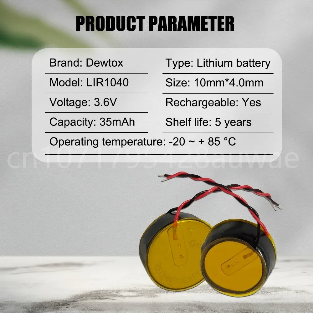 1-5 шт. LIR1040 LIR 1040 3 6 В литий-ионная аккумуляторная батарея с 2 проводами для