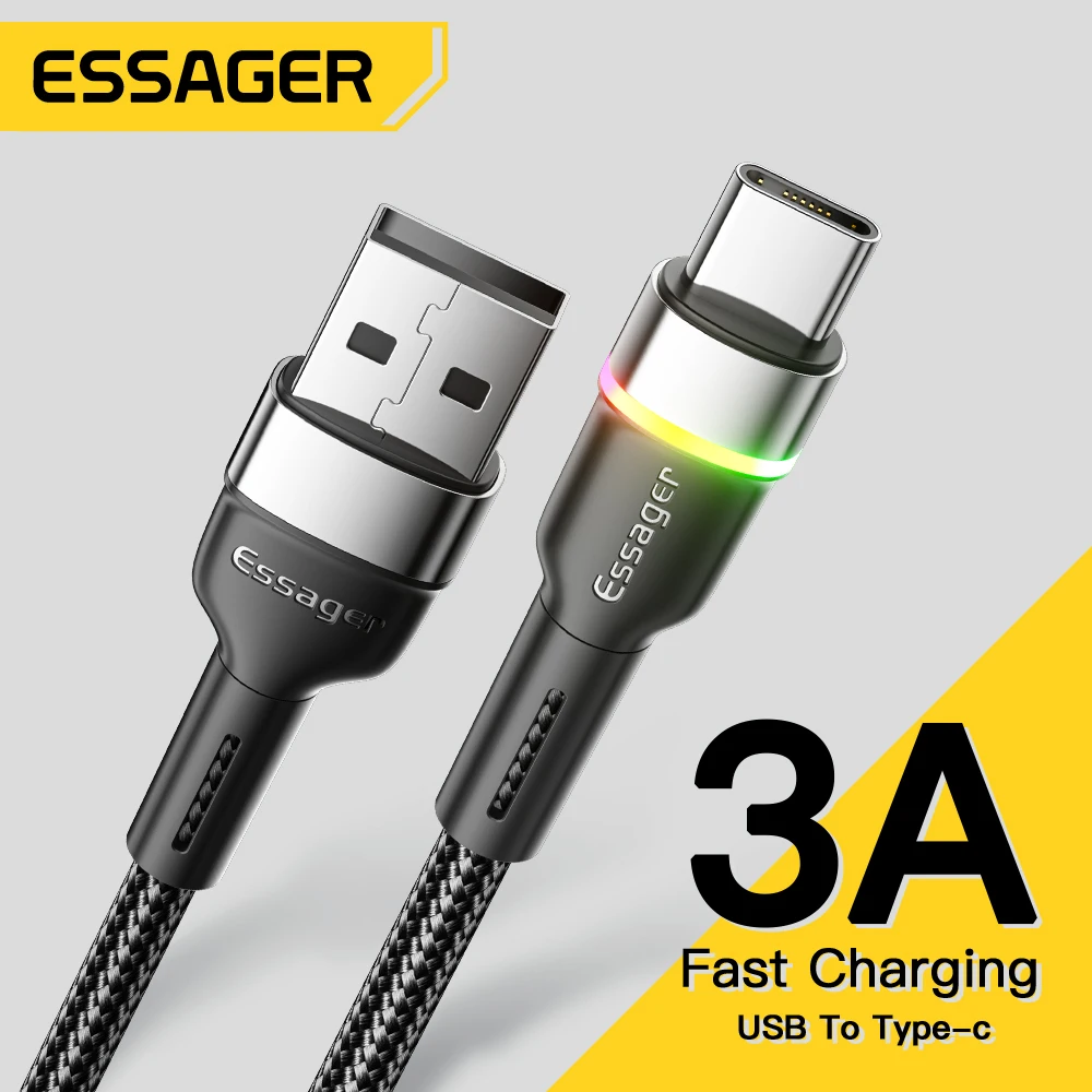

Essager 3A USB Type C Cable USB A To Type C Fast Charging Cables For Mobile Phone Samsung Redmi Xiaomi Data Cord Charger Wire