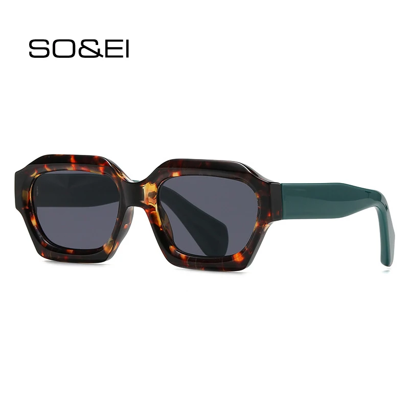 

SO&EI Square Men Trending Gradient Sunglasses Shades UV400 Retro Polygon Women Orange Sun Glasses