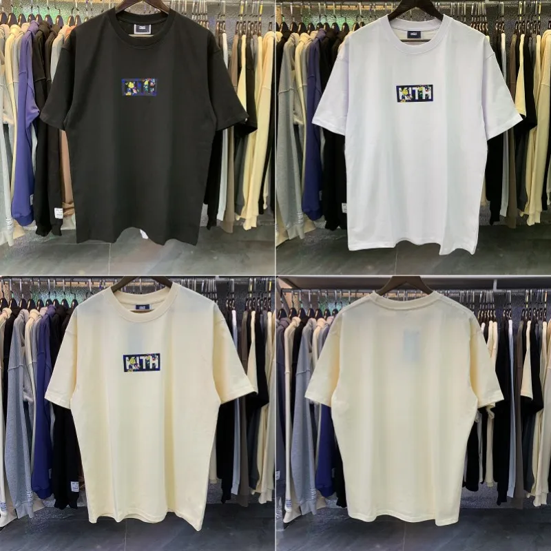 

2023 KITH Begonia Floral Classic Box Logo printing Simple T-shirt Men Women Pure cotton 100% Short sleeve Casual Tees