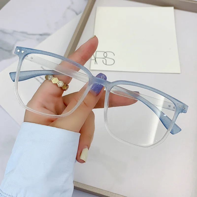 

Прозрачная оправа для компьютерных очков для женщин и мужчин, очки с защитой от синего света, квадратные оптические очки с блокировкой
