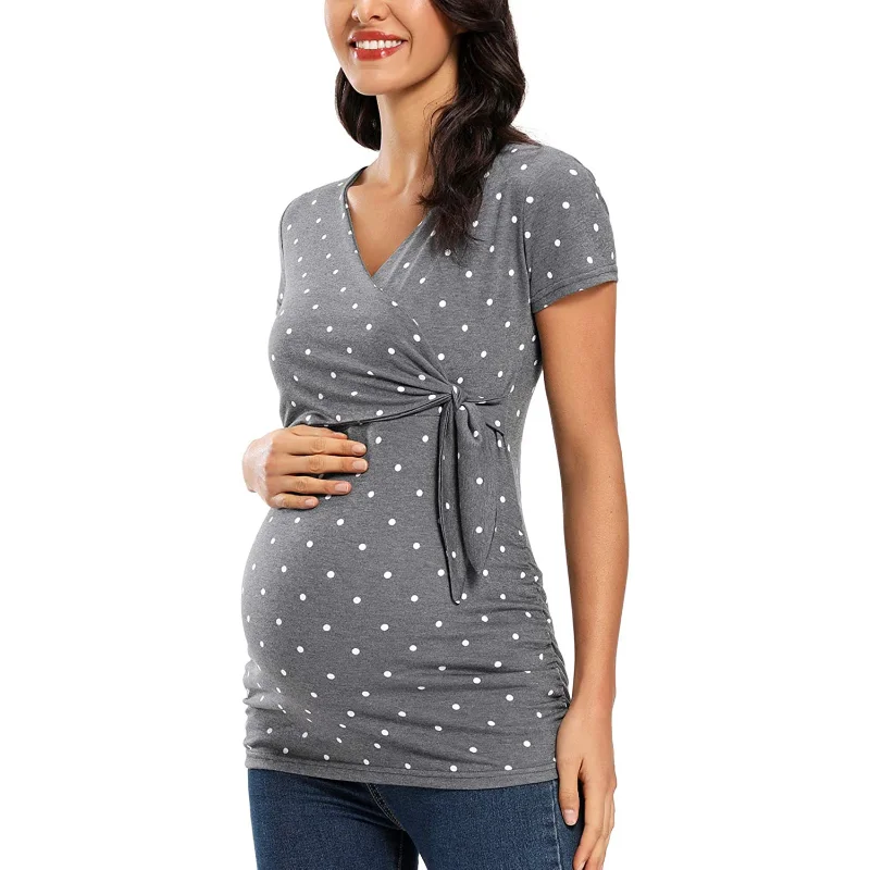 Nursing Tops Breastfeeding Maternal T-shirt Pregnant Clothes Pregnancy and Maternity Pregnancy Tee Shirt Summer 2023