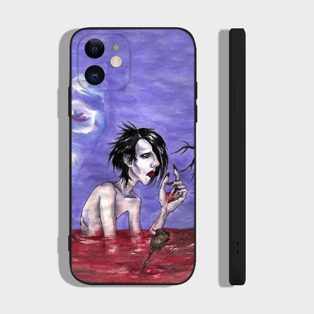 Marilyn Manson как секретный чехол для телефона iPhone 16 15 14 13 12 11 Plus Pro Max XR XS X 7 8 SE Mini