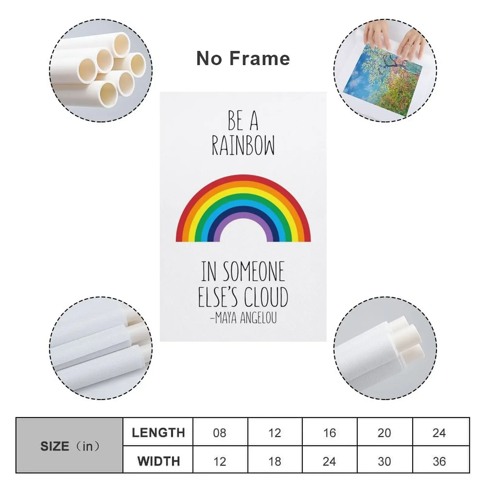 Печать на холсте &quotБудьте радугой в чьем-то облаке&quot