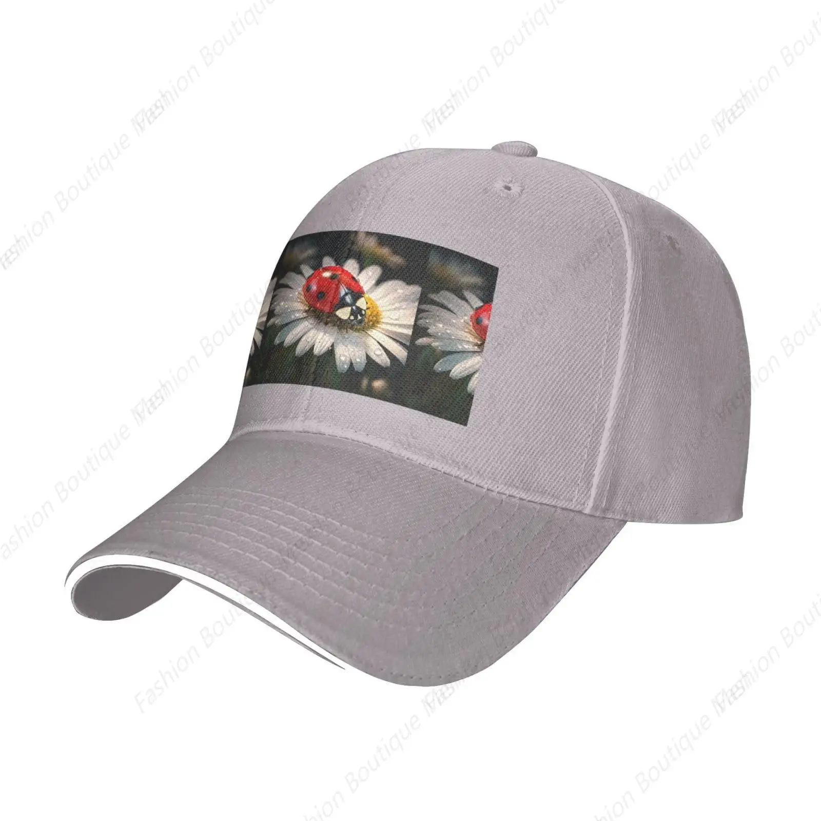 Кепки с натуральным божьим коровкой и цветочным принтом фуражки шляпа