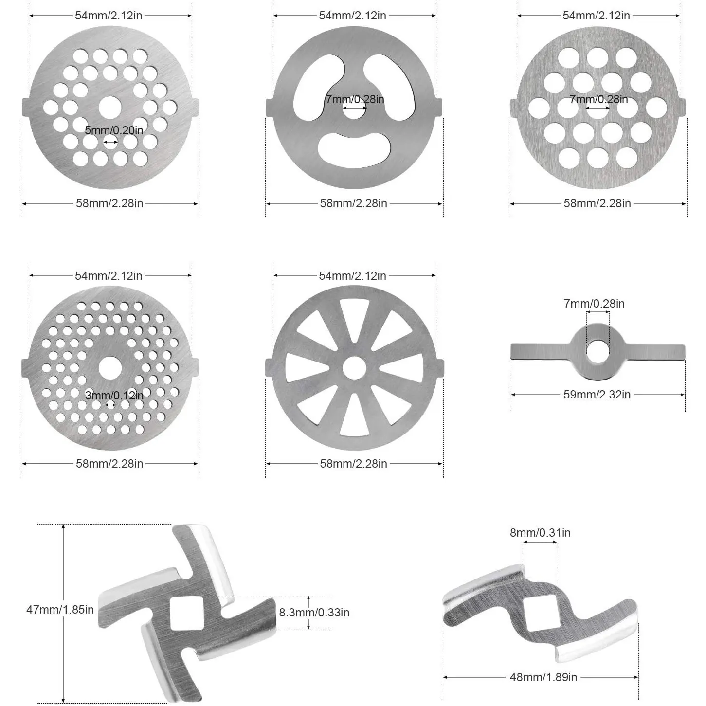 meat grinder blades cutter chopper mixer knife plate sausage filling tube mincer food processor accessories kitchen tools gadget free global shipping