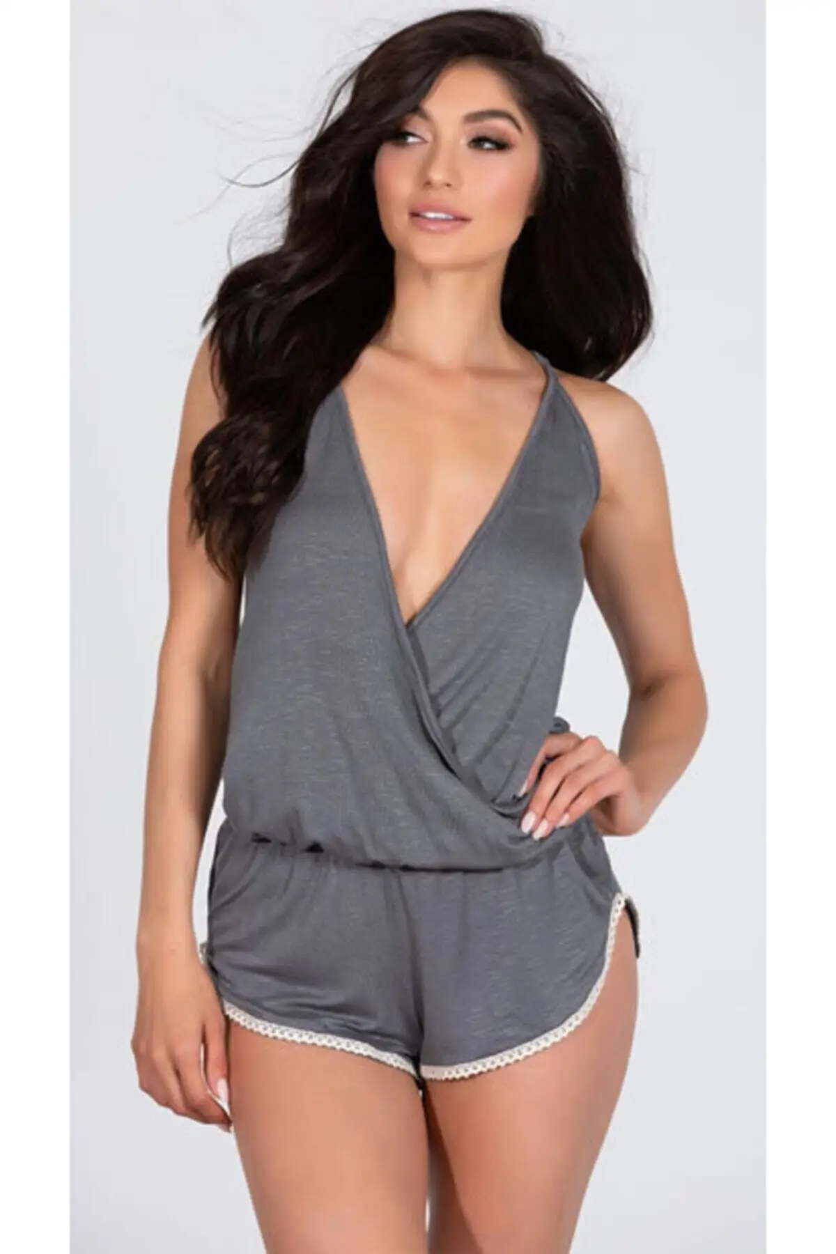 

Женская ночная рубашка, серый комбинезон на бретельках, новая ночная рубашка, женская одежда для сна, ночная рубашка, ночная сорочка