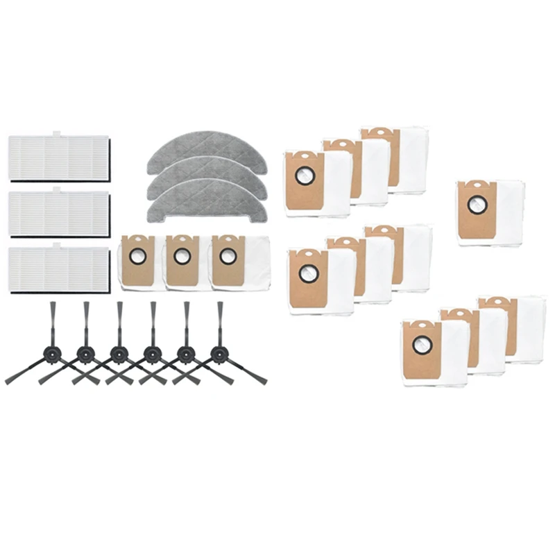 

Dust Bag Side Brush Cleaning Filter Mop Cloth With 10Pcs Dust Bag Robot Vacuum For VIOMI VXVC 11 S9 Vacuum Cleaner