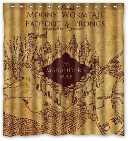 Водонепроницаемая занавеска для душа Jennifer с картой Мародера Гарри