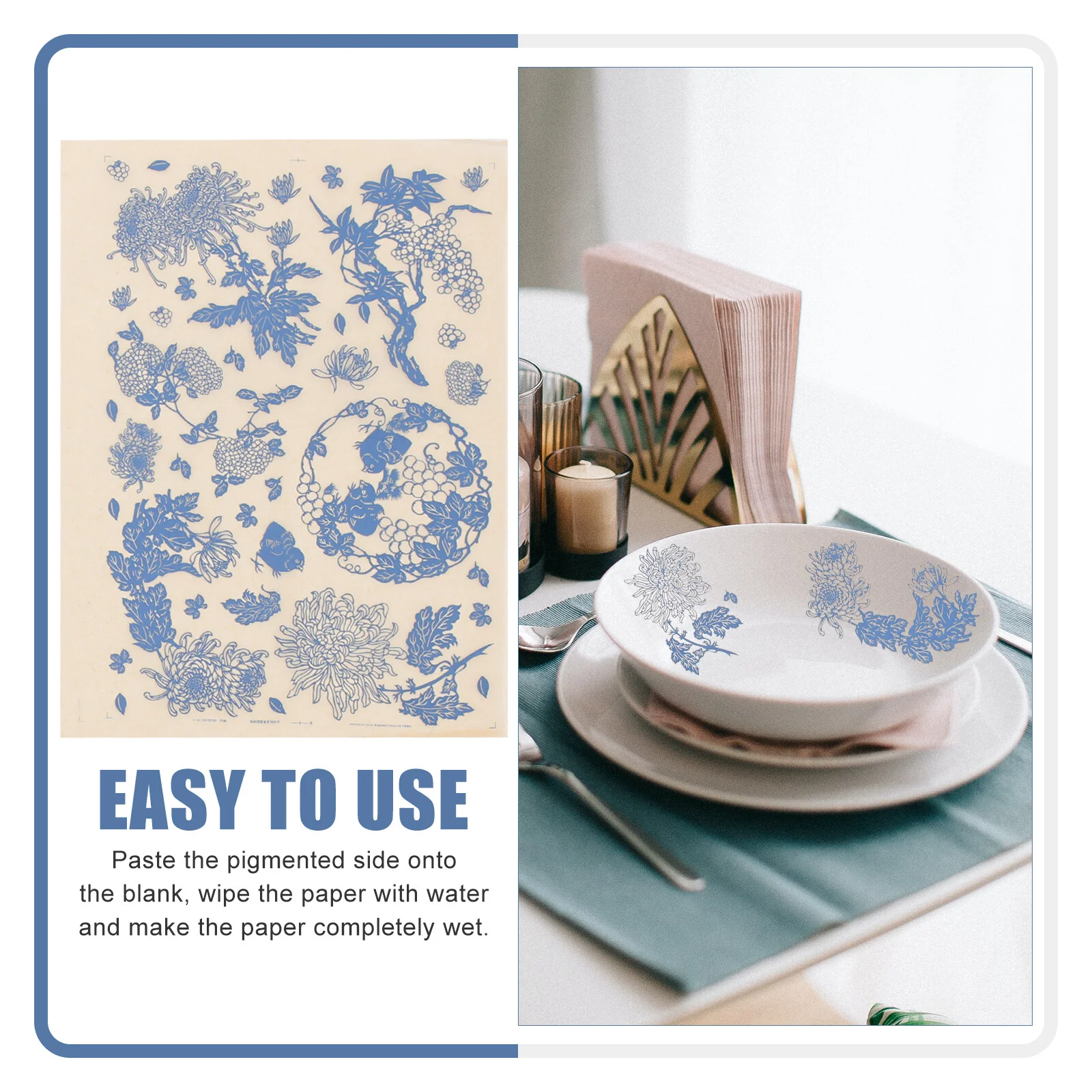 

4 листа глиняных цветов, домашние инструменты, деликатная переводная наклейка, шикарная керамика, поставка, украшение, изысканная бумажная резка