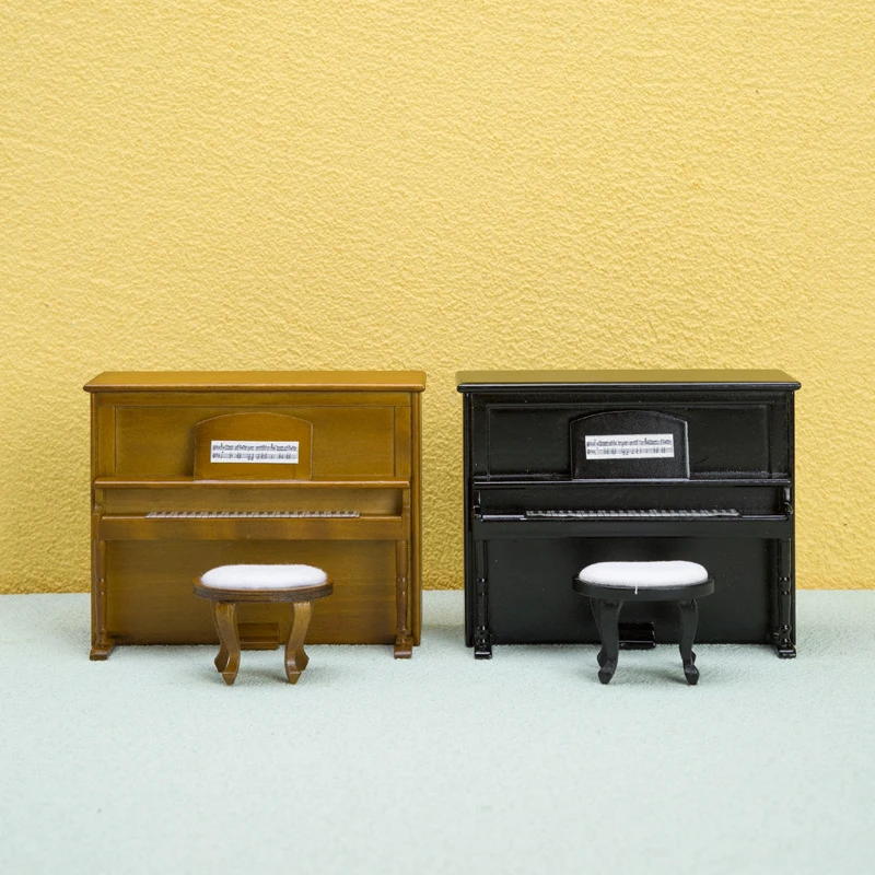 

1 комплект, мини-мебель для кукольного домика, пианино и стул, реквизит для съемки