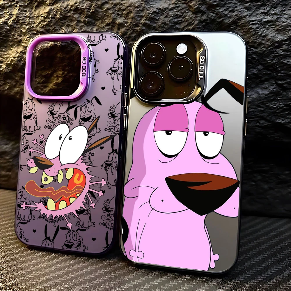 Чехол для телефона CARTOON COURAGEOUS c-cowardlys Dog iPhone 16 15 14 13 12 11 Pro Max X XR XSMAX 8 7 Plus Candy Matte