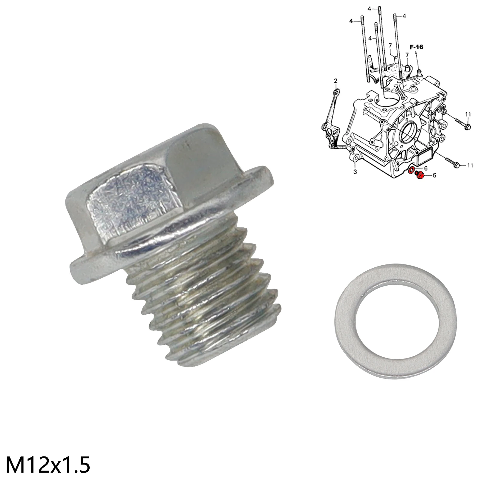 

M12 * 1,5 мм сливная пробка двигателя болт гайки шайба для Honda VF CBX CB1000C CBR900RR VFR750F VF750S VF750F VF750C GL650 TRX70