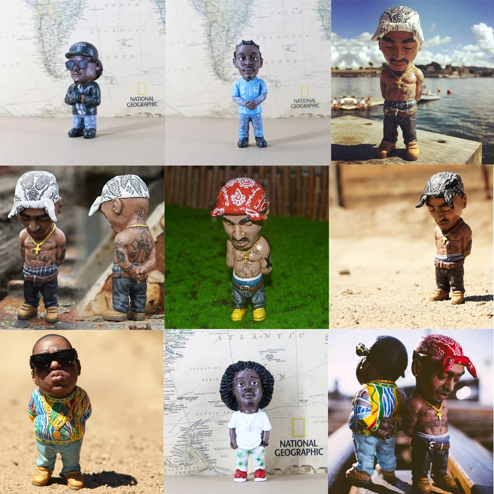 

Hot Sale World Famous People Statue Rapper Legend Tupac Amaru Shakur 2PAC Eazy-E Figure Model Toys Gift Collect