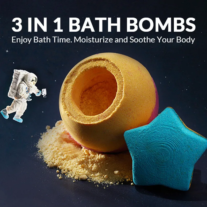

Bath Bomb 215g Empty Shell Series Bath Salt Powder Bath Salt Ball 3 In 1 Bath Bubble Plant Essential Oil Bath Salt Ball
