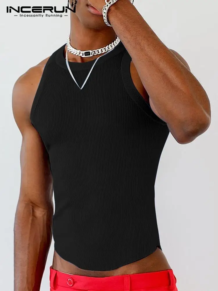 

INCERUN Tops 2023 Summer Wear Men's Knit Vests Solid Color Comfortable Male Fashion Casual Hot Sale Party Shows Tank Tops S-5XL