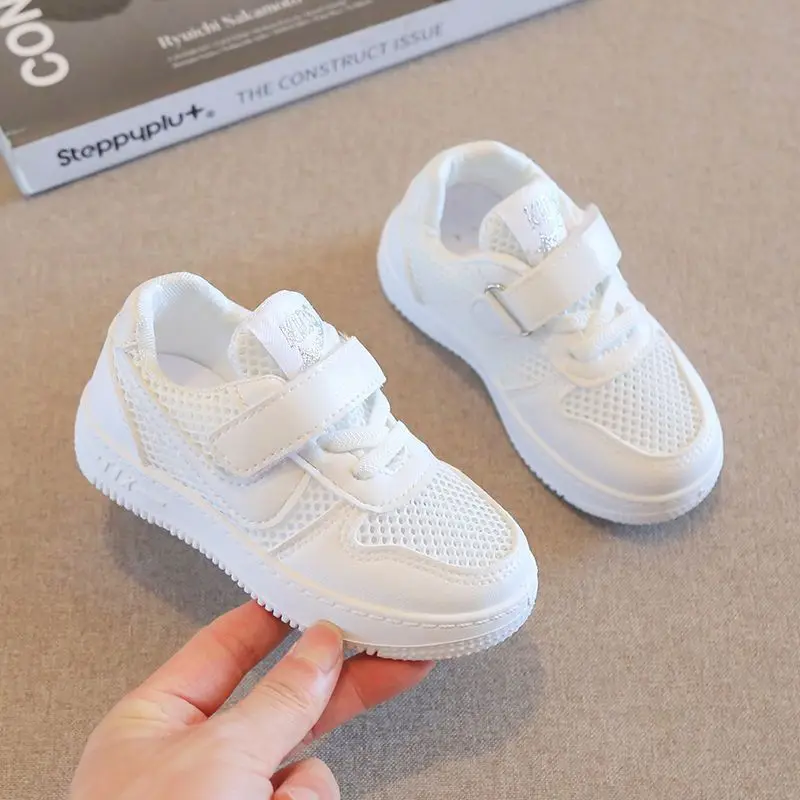 Summer Breathable Mesh Sneakers kids Toddler Walking Flat Shoes Casual White Cutout Baby Sport Shoes School kindergarten Shoes