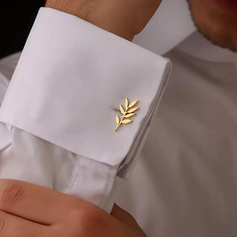 Запонки в виде оливковой ветки жениха начальные запонки подарок искусственные